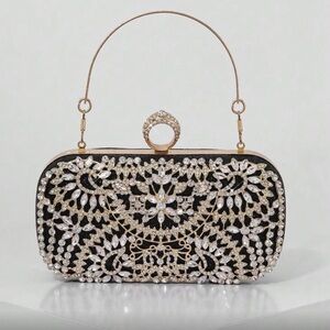 Chic Gold Rhinestone Designer Women's Bag Clutch